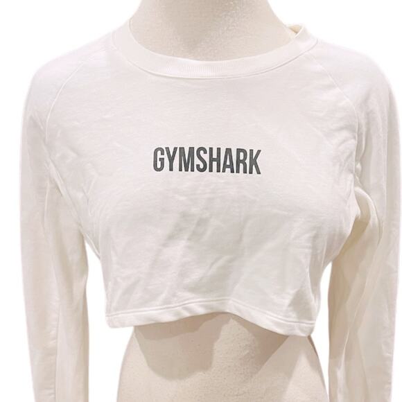 Gymshark Long Sleeve Crop Top White Size XS NWOT - Picture 3 of 7